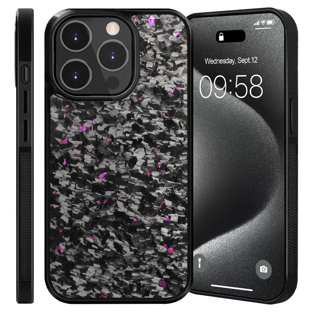 For iPhone 12 / 12 Pro Magnetic Case Forged Texture Aramid Fiber+TPU Anti-Slip Phone Cover