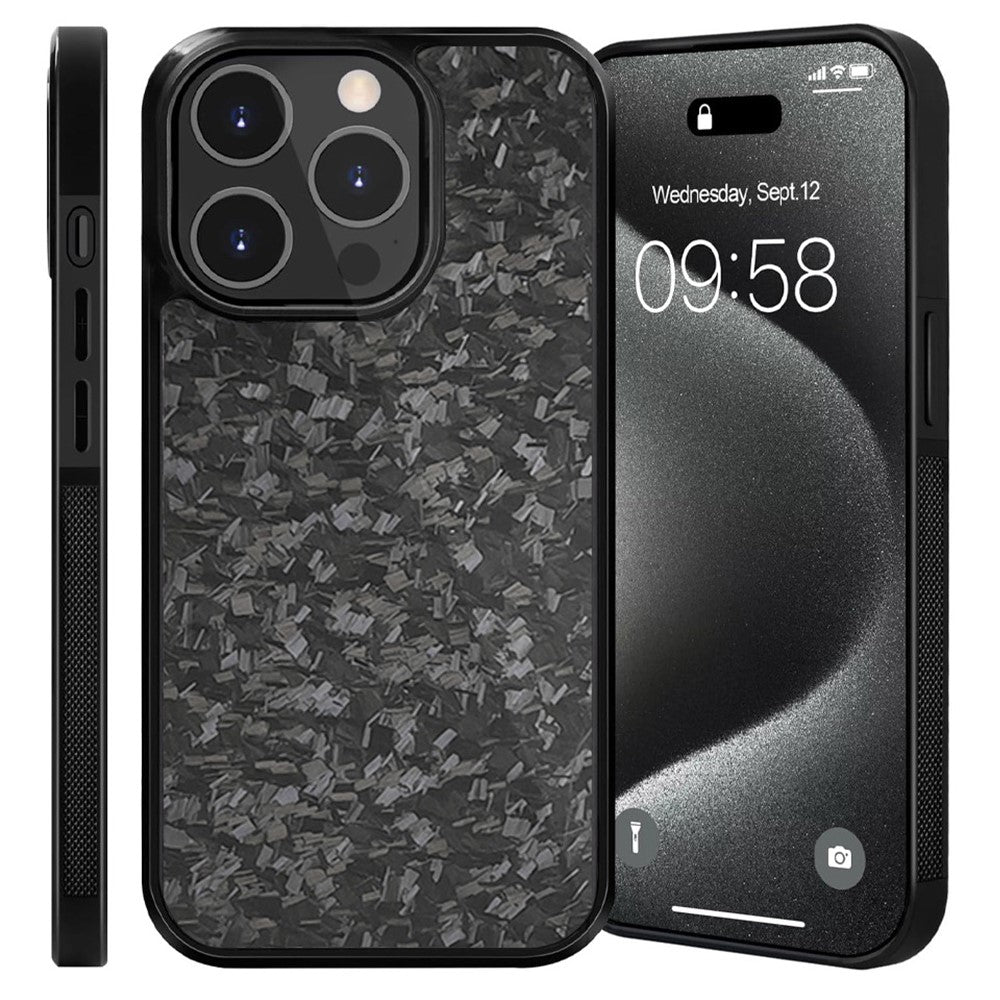 For iPhone 12 / 12 Pro Magnetic Case Forged Texture Aramid Fiber+TPU Anti-Slip Phone Cover