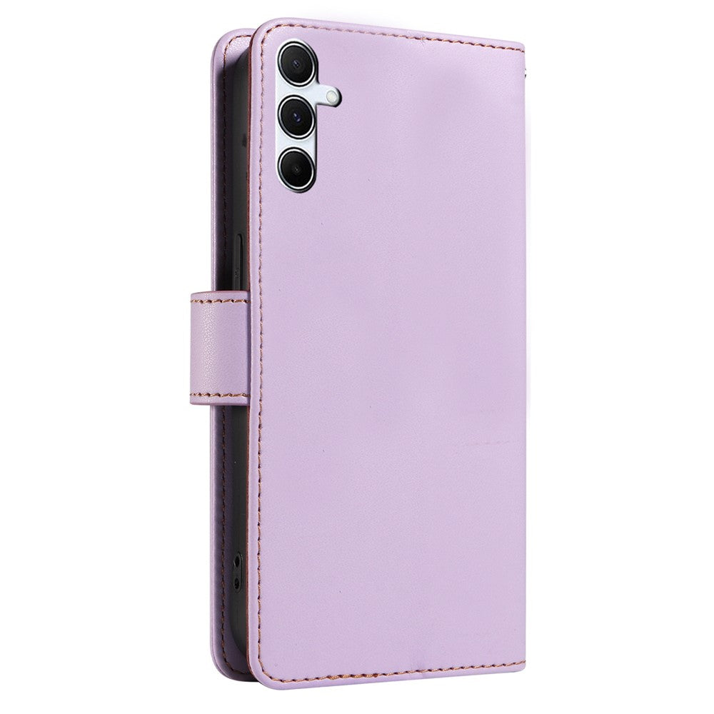 For Samsung Galaxy A16 4G / 5G Case RFID Blocking PU Leather Wallet Flip Phone Cover with Wrist Strap