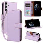 For Samsung Galaxy A16 4G / 5G Case RFID Blocking PU Leather Wallet Flip Phone Cover with Wrist Strap
