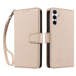For Samsung Galaxy A16 4G / 5G Case RFID Blocking PU Leather Wallet Flip Phone Cover with Wrist Strap