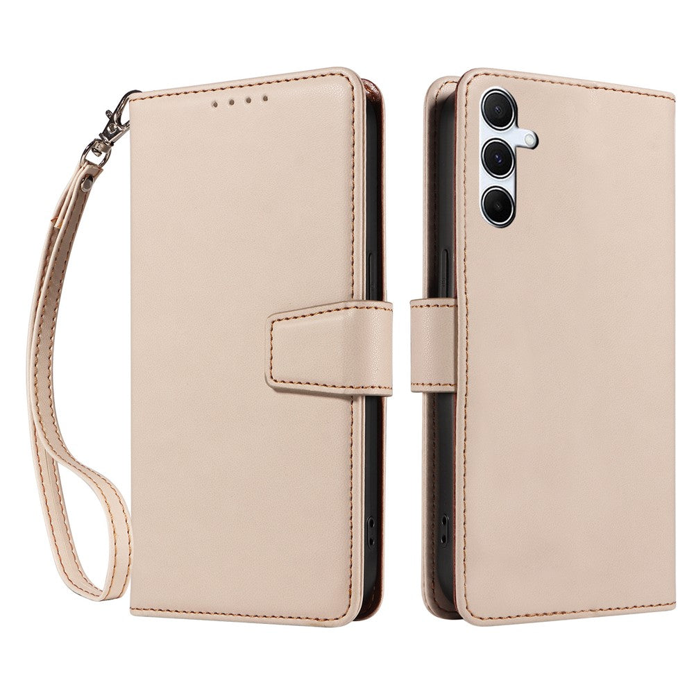 For Samsung Galaxy A16 4G / 5G Case RFID Blocking PU Leather Wallet Flip Phone Cover with Wrist Strap