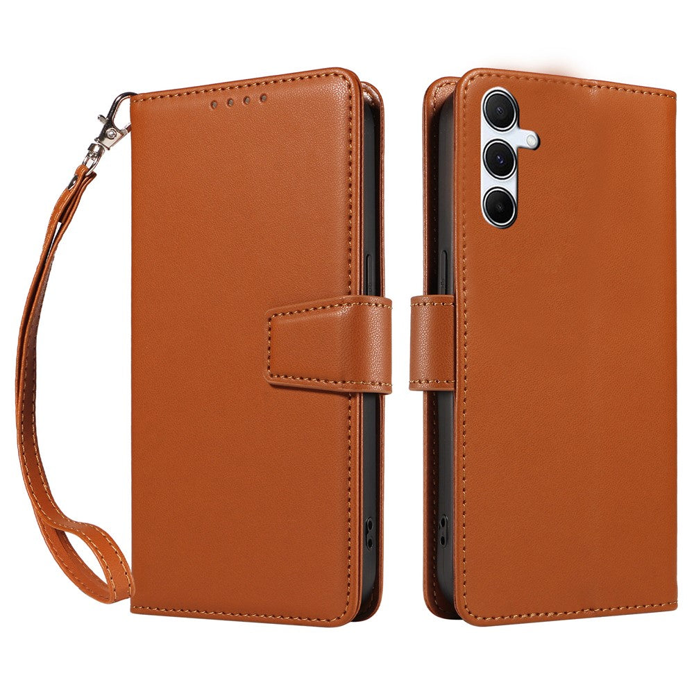 For Samsung Galaxy A16 4G / 5G Case RFID Blocking PU Leather Wallet Flip Phone Cover with Wrist Strap