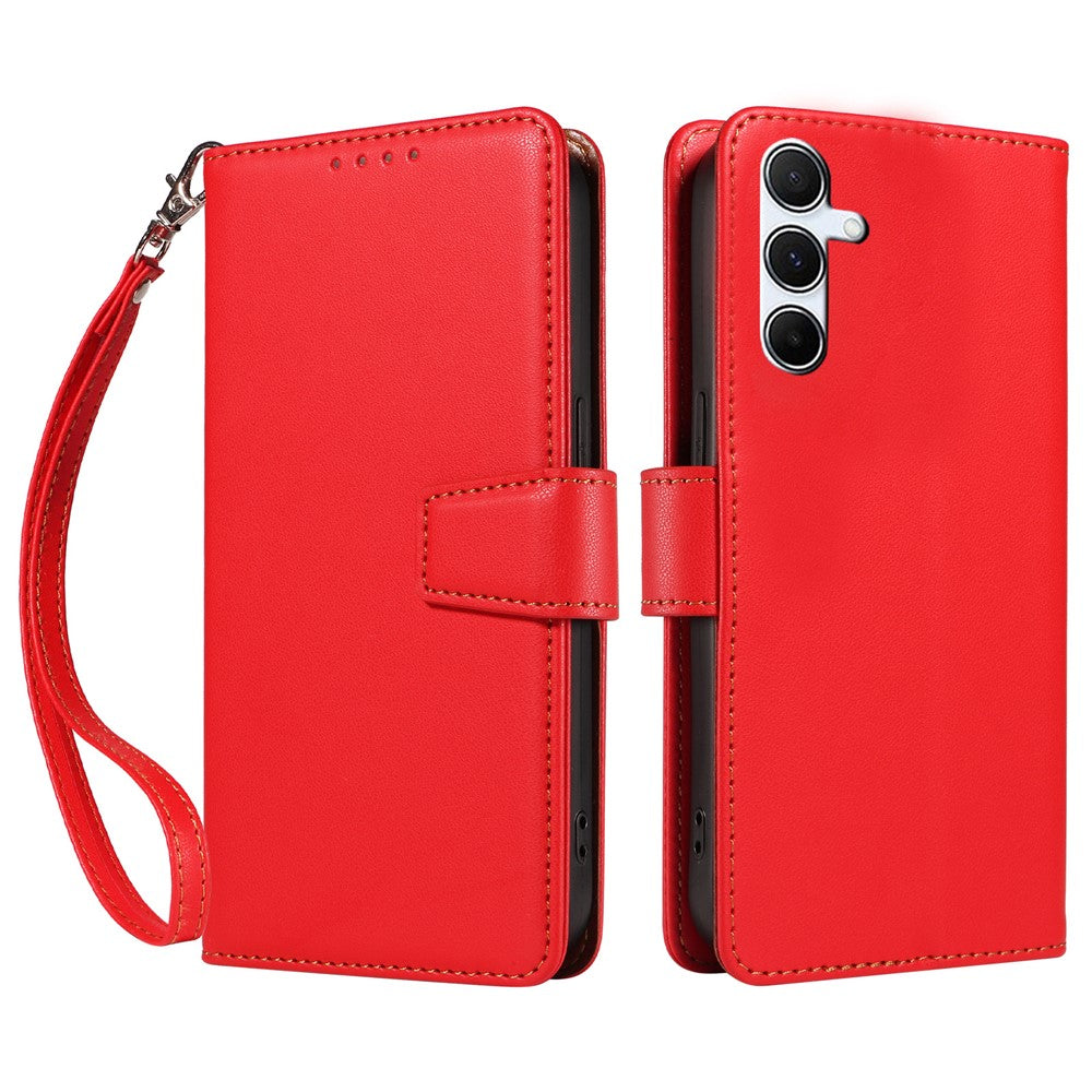 For Samsung Galaxy A16 4G / 5G Case RFID Blocking PU Leather Wallet Flip Phone Cover with Wrist Strap