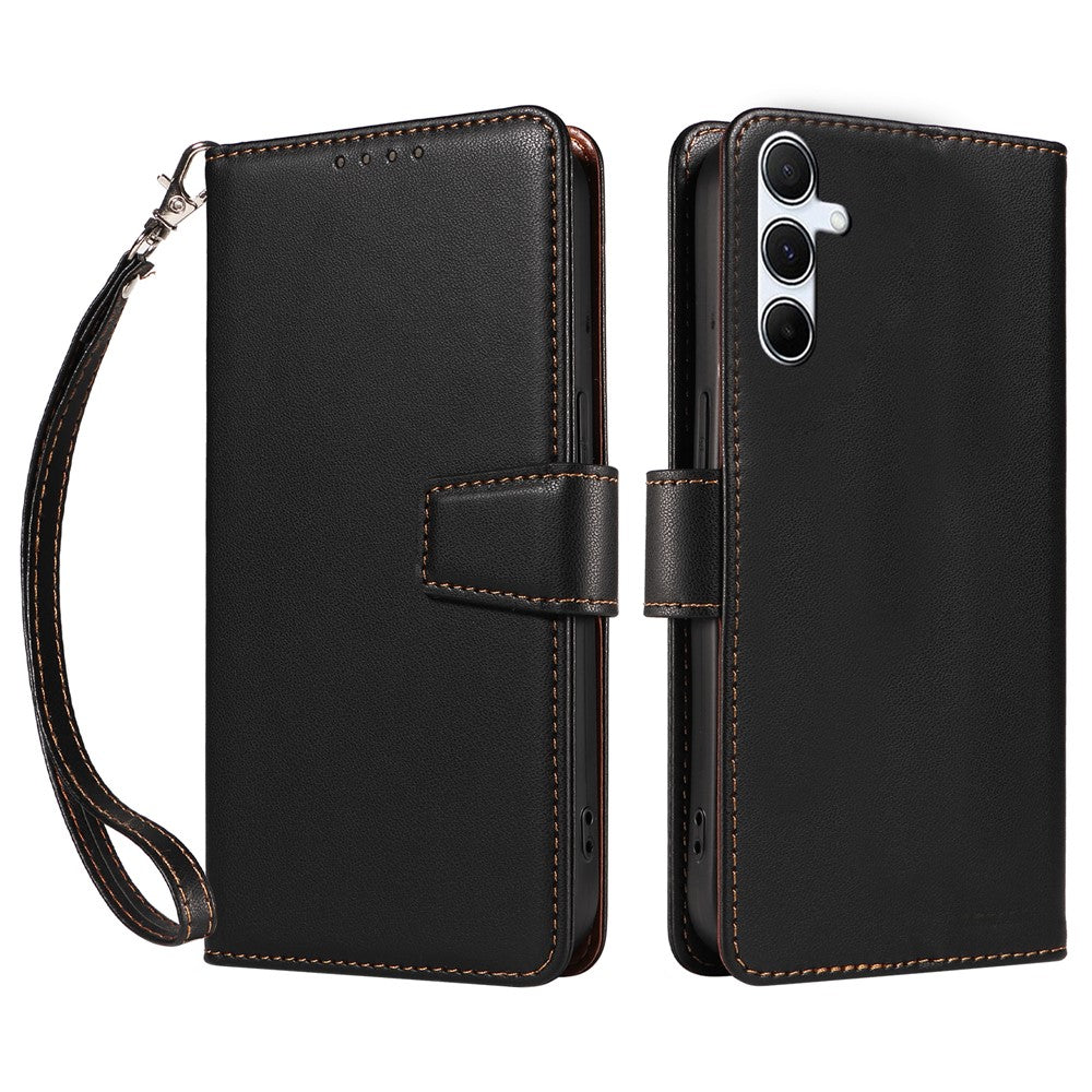 For Samsung Galaxy A54 5G Case RFID Blocking PU Leather Wallet Flip Phone Cover with Wrist Strap