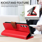 For Samsung Galaxy A25 5G (Global) (161.0 x 76.5 x 8.3mm) Case RFID Blocking PU Leather Wallet Flip Phone Cover with Wrist Strap