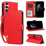 For Samsung Galaxy A25 5G (Global) (161.0 x 76.5 x 8.3mm) Case RFID Blocking PU Leather Wallet Flip Phone Cover with Wrist Strap