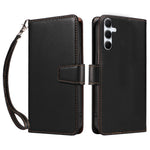 For Samsung Galaxy A25 5G (Global) (161.0 x 76.5 x 8.3mm) Case RFID Blocking PU Leather Wallet Flip Phone Cover with Wrist Strap
