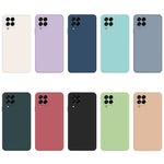 Til Samsung Galaxy M53 5G Stødsikkert Smartphonecover, Gummibelagt TPU+Mikrofiberforing Med Lige Kant Til Telefonens Bagside