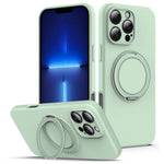For iPhone 13 Pro Case Compatible with MagSafe Rotating Metal Kickstand PC + Silicone Phone Cover