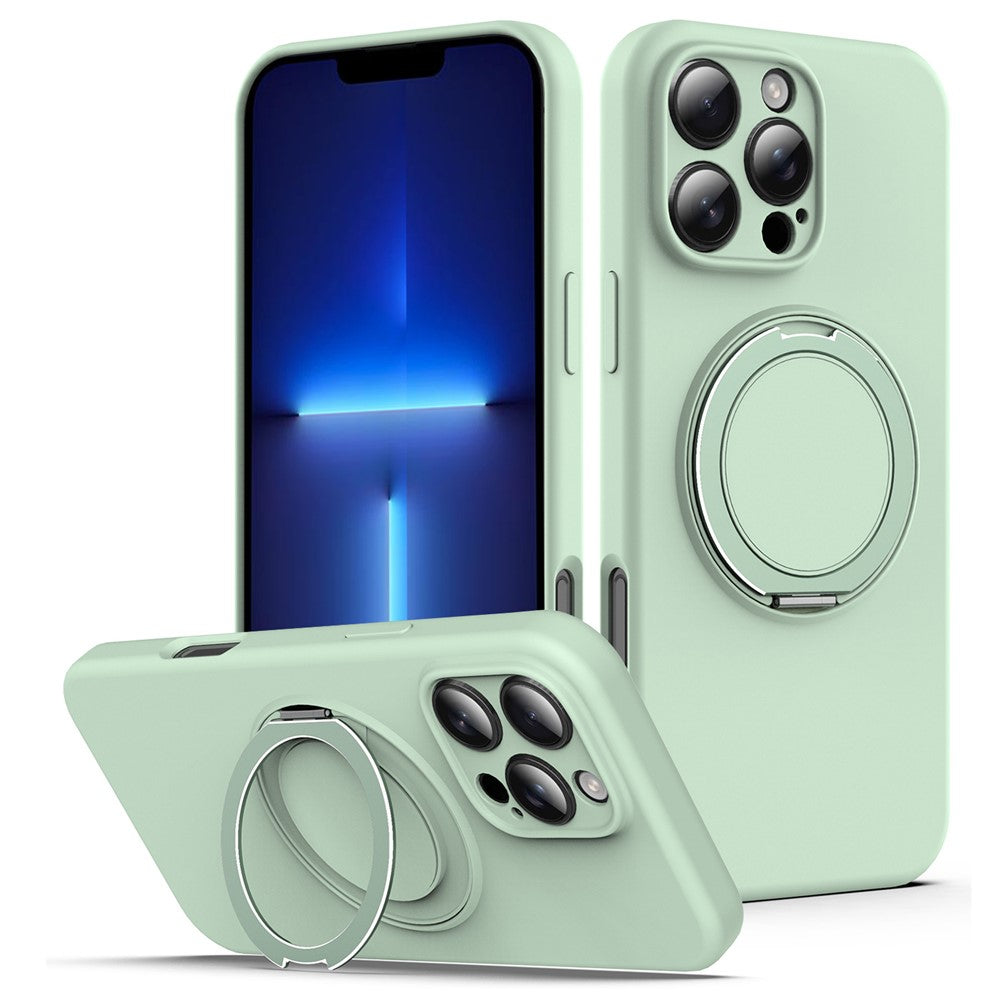 For iPhone 13 Pro Case Compatible with MagSafe Rotating Metal Kickstand PC + Silicone Phone Cover