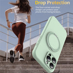 For iPhone 13 Pro Case Compatible with MagSafe Rotating Metal Kickstand PC + Silicone Phone Cover