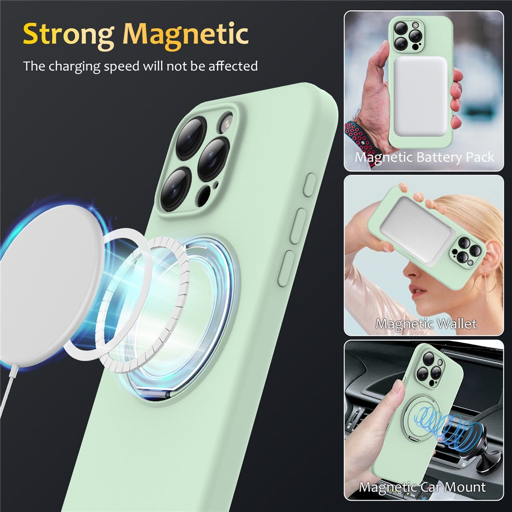 For iPhone 13 Pro Case Compatible with MagSafe Rotating Metal Kickstand PC + Silicone Phone Cover