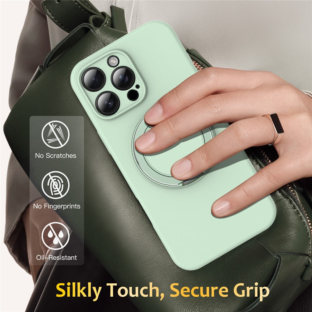 For iPhone 13 Pro Case Compatible with MagSafe Rotating Metal Kickstand PC + Silicone Phone Cover