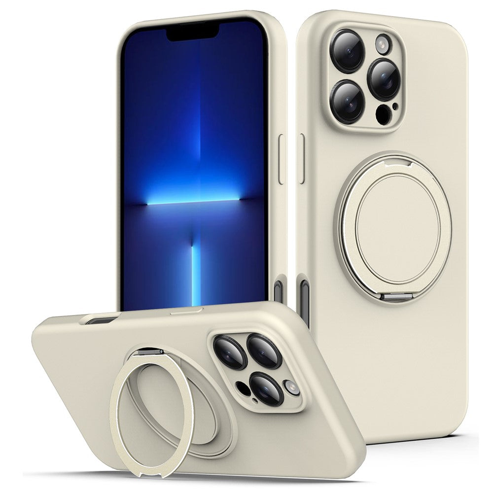 For iPhone 13 Pro Case Compatible with MagSafe Rotating Metal Kickstand PC + Silicone Phone Cover