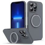 For iPhone 13 Pro Case Compatible with MagSafe Rotating Metal Kickstand PC + Silicone Phone Cover