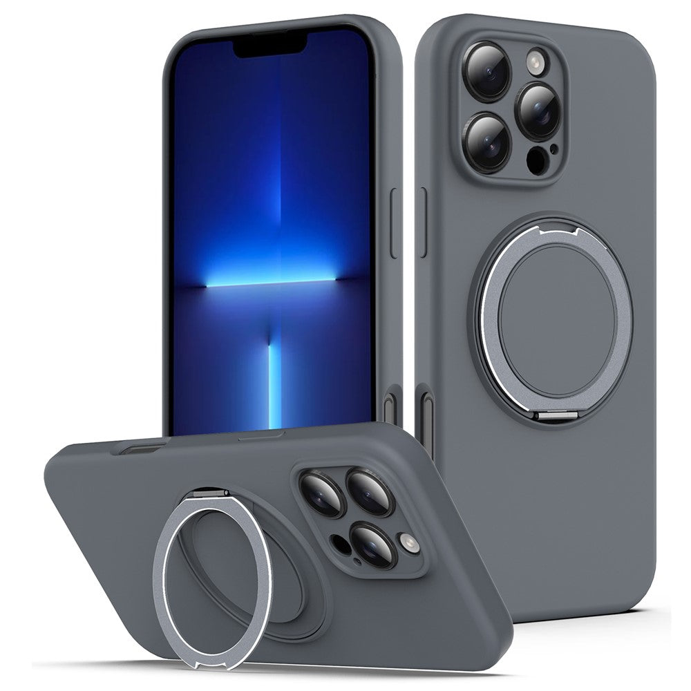 For iPhone 13 Pro Case Compatible with MagSafe Rotating Metal Kickstand PC + Silicone Phone Cover
