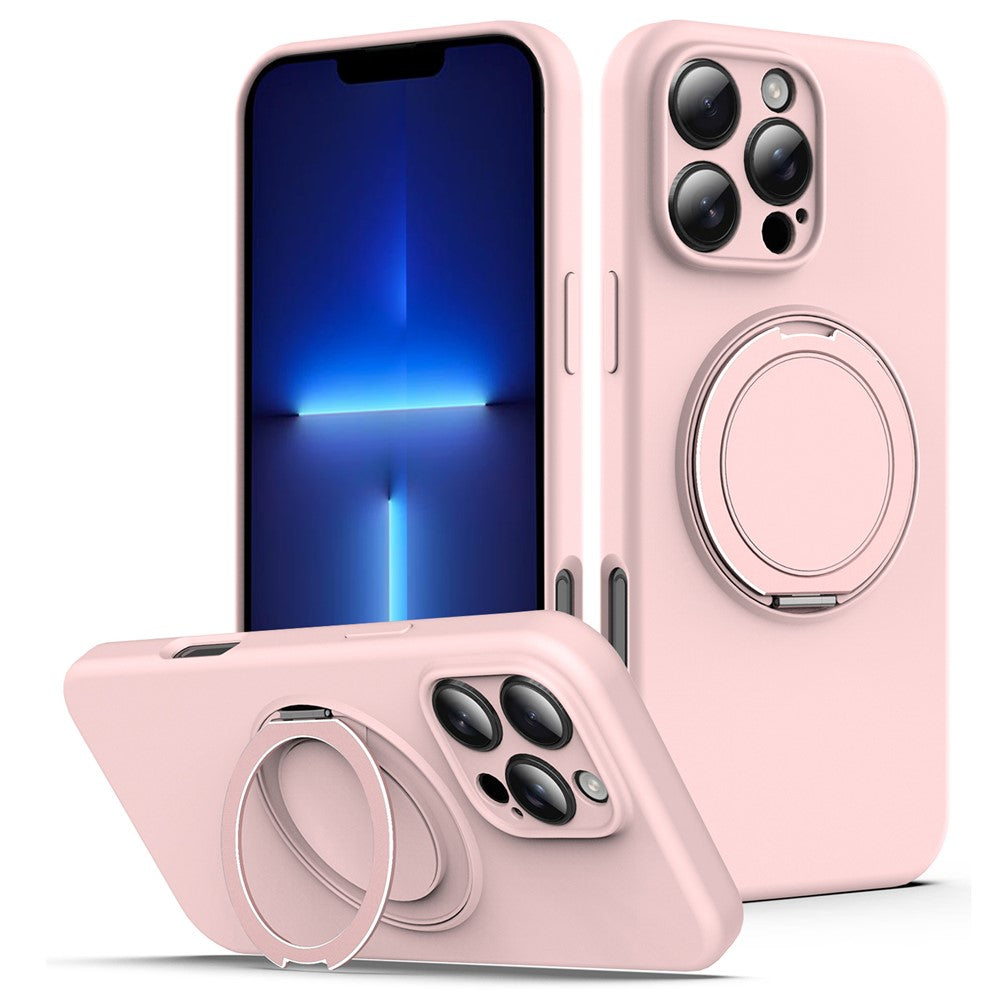 For iPhone 13 Pro Case Compatible with MagSafe Rotating Metal Kickstand PC + Silicone Phone Cover