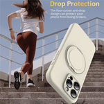 For iPhone 14 Pro Max Case Compatible with MagSafe Rotating Metal Kickstand PC + Silicone Phone Cover