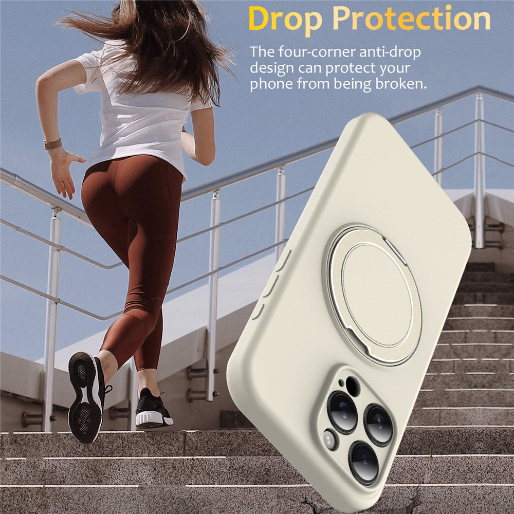 For iPhone 14 Pro Max Case Compatible with MagSafe Rotating Metal Kickstand PC + Silicone Phone Cover