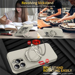 For iPhone 14 Pro Max Case Compatible with MagSafe Rotating Metal Kickstand PC + Silicone Phone Cover