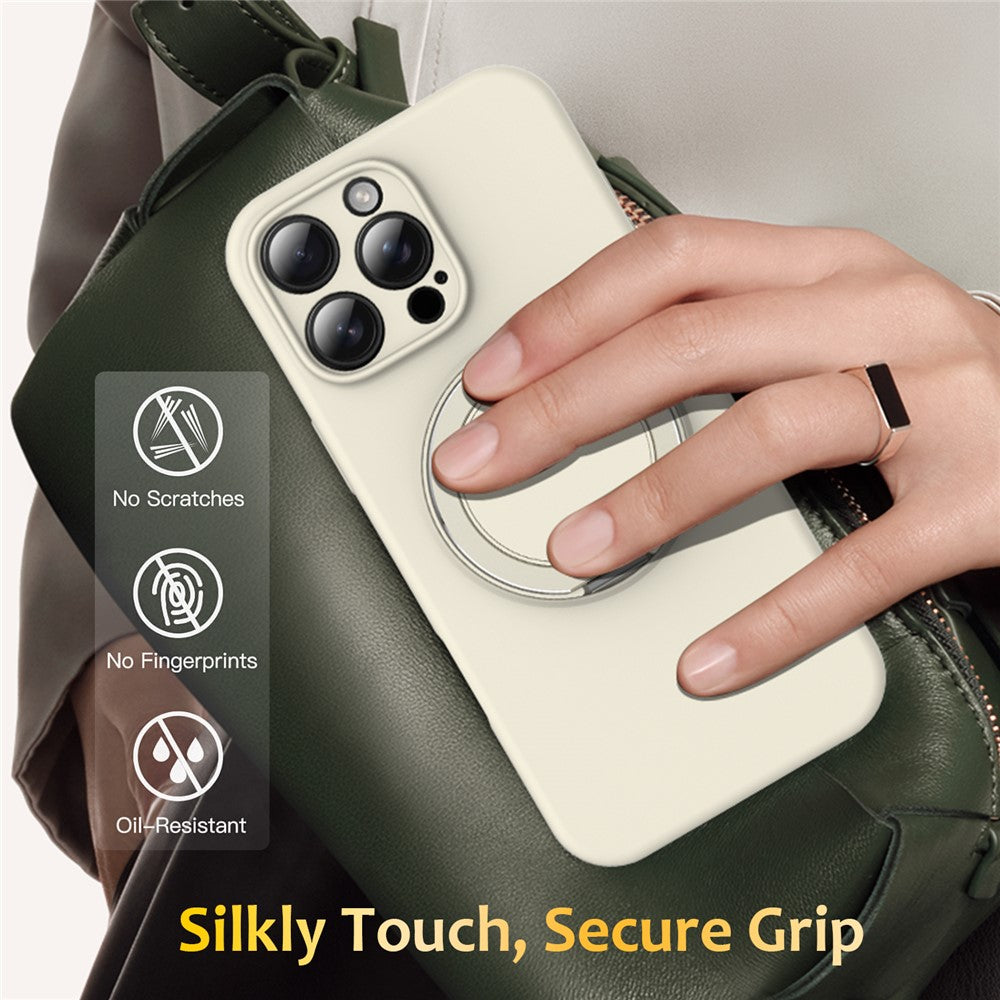 For iPhone 14 Pro Max Case Compatible with MagSafe Rotating Metal Kickstand PC + Silicone Phone Cover