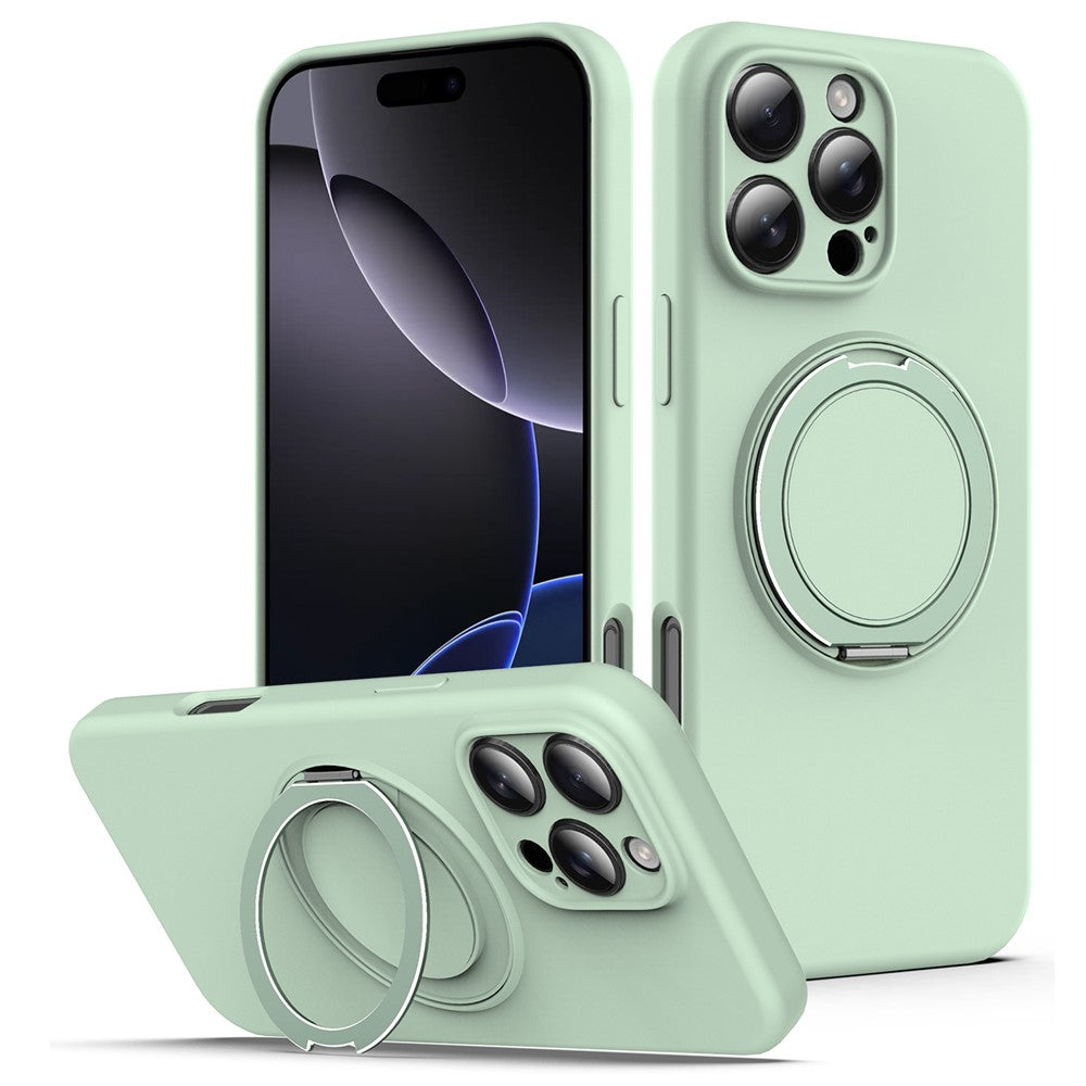 For iPhone 14 Pro Max Case Compatible with MagSafe Rotating Metal Kickstand PC + Silicone Phone Cover