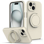 For iPhone 15 Case Compatible with MagSafe Rotating Metal Kickstand PC + Silicone Phone Cover
