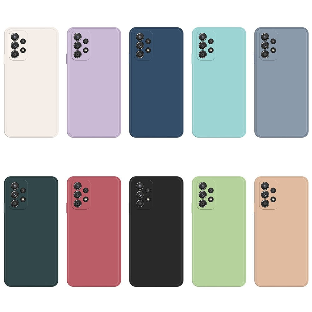 For Samsung Galaxy A52 4G / 5G / A52s 5G Shockproof Smartphone Case, Rubberized TPU+Microfiber Lining Straight Edge Phone Back Cover