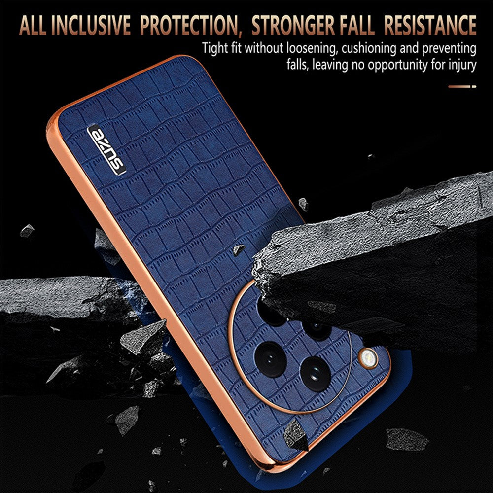AZNS For Oppo Find X8 5G Case Electroplating Crocodile Texture PU+TPU Phone Cover