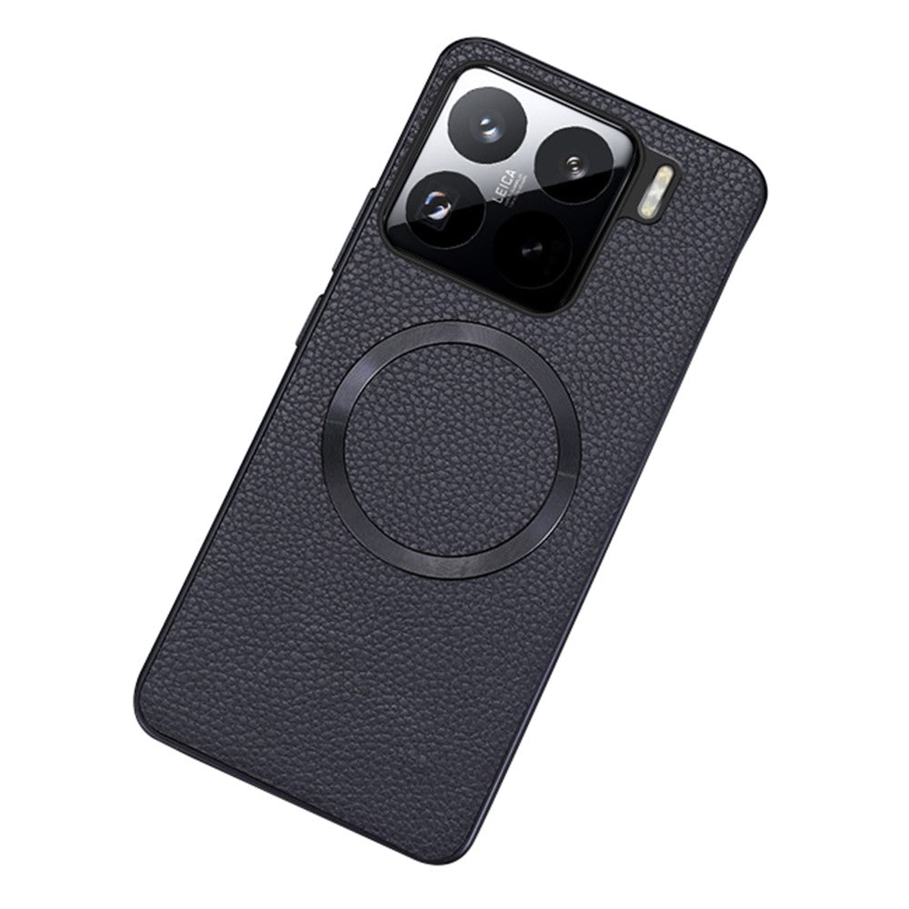 For Xiaomi 15 Magnetic Case Litchi Texture PU Leather+TPU Phone Cover