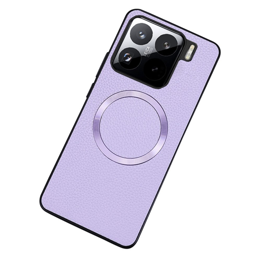 For Xiaomi 15 Magnetic Case Litchi Texture PU Leather+TPU Phone Cover