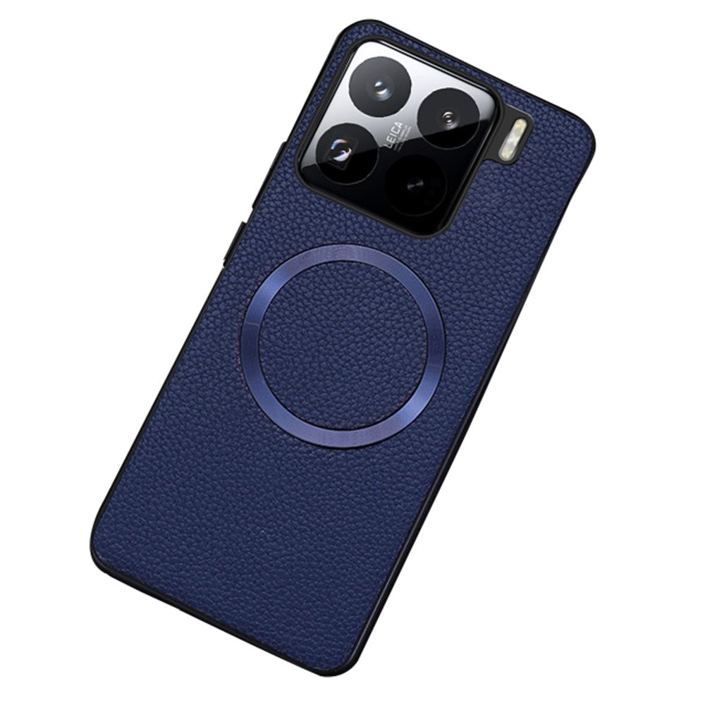 For Xiaomi 15 Magnetic Case Litchi Texture PU Leather+TPU Phone Cover