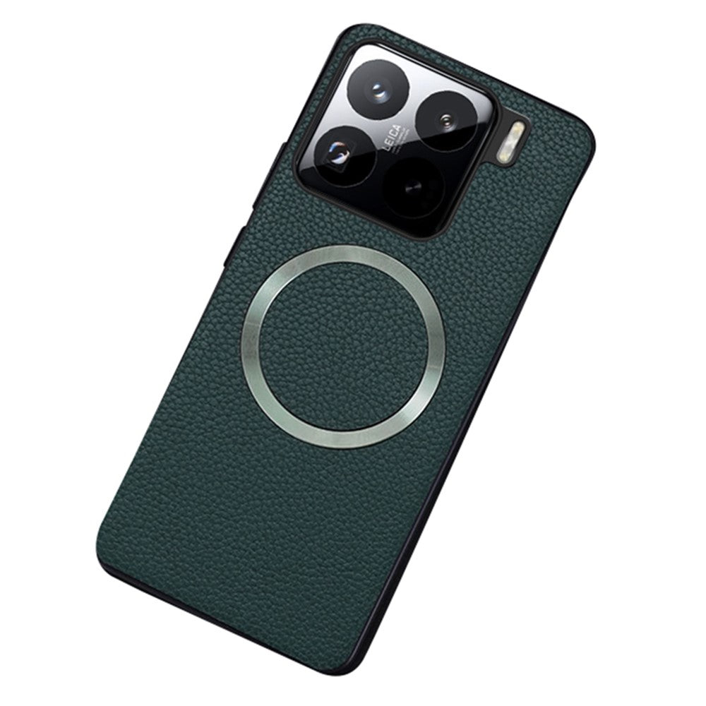 For Xiaomi 15 Magnetic Case Litchi Texture PU Leather+TPU Phone Cover
