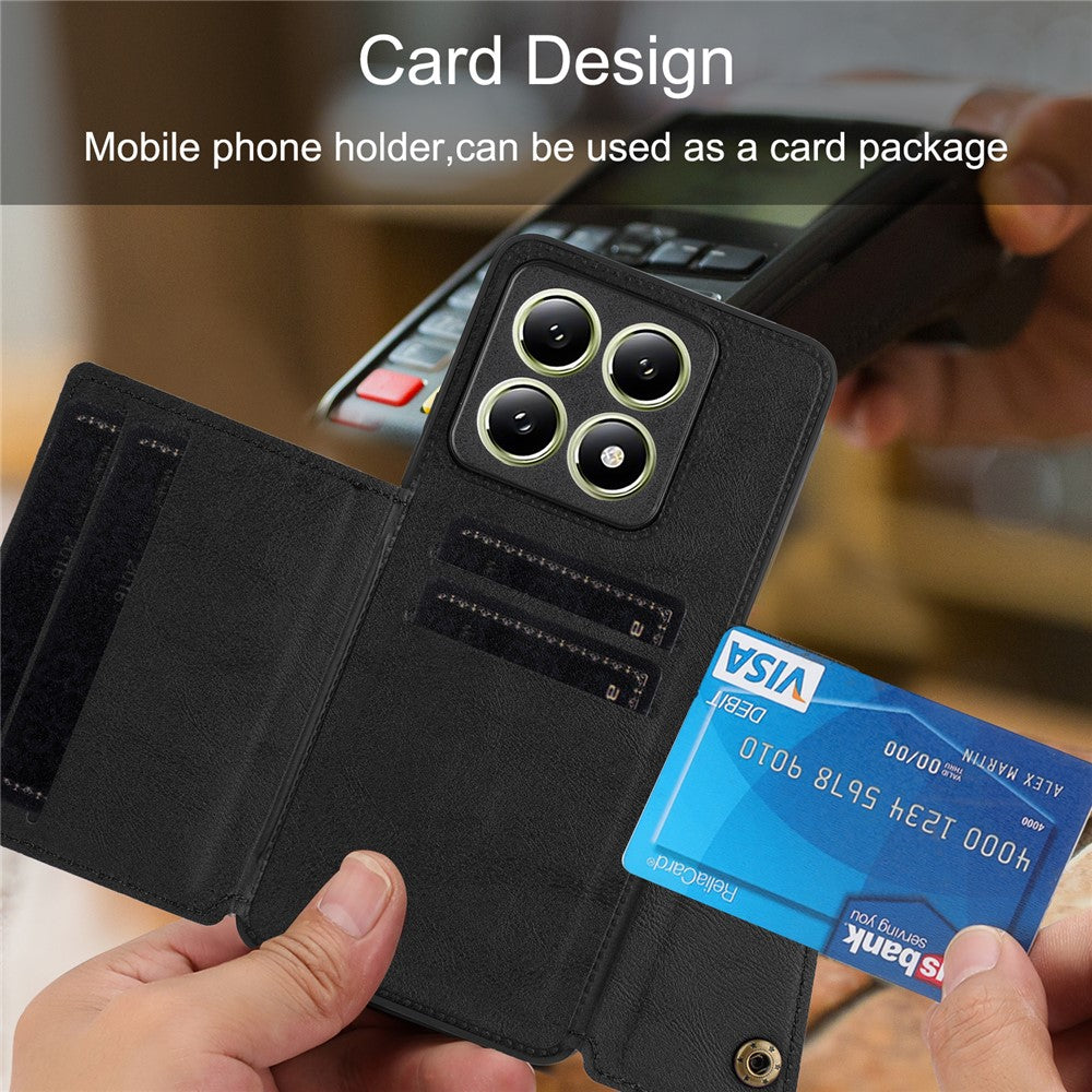 For Xiaomi 14T Case Card Slots Kickstand Leather + TPU Phone Cover