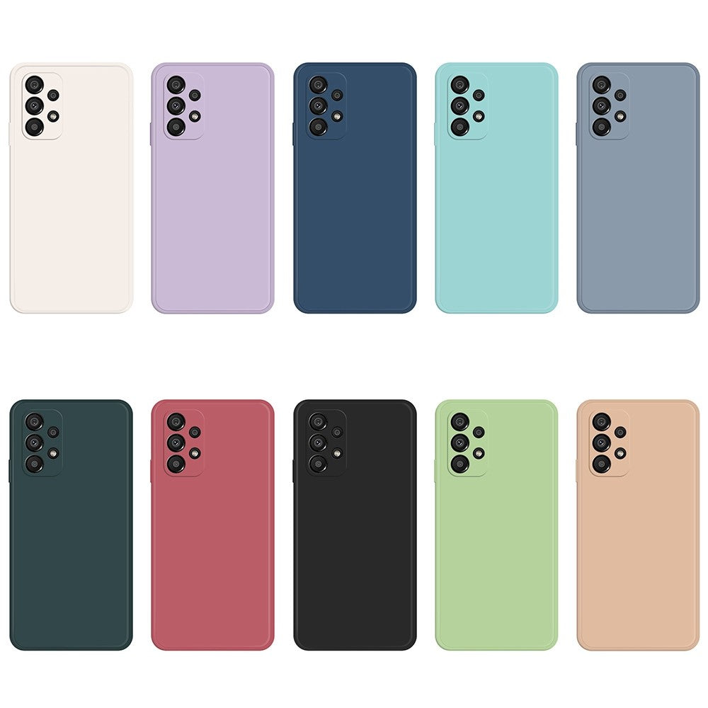 Bagcover til Samsung Galaxy A33 5G, Kollisionssikkert Lige Kant Gummibelagt TPU+Mikrofiber Foring Telefoncover