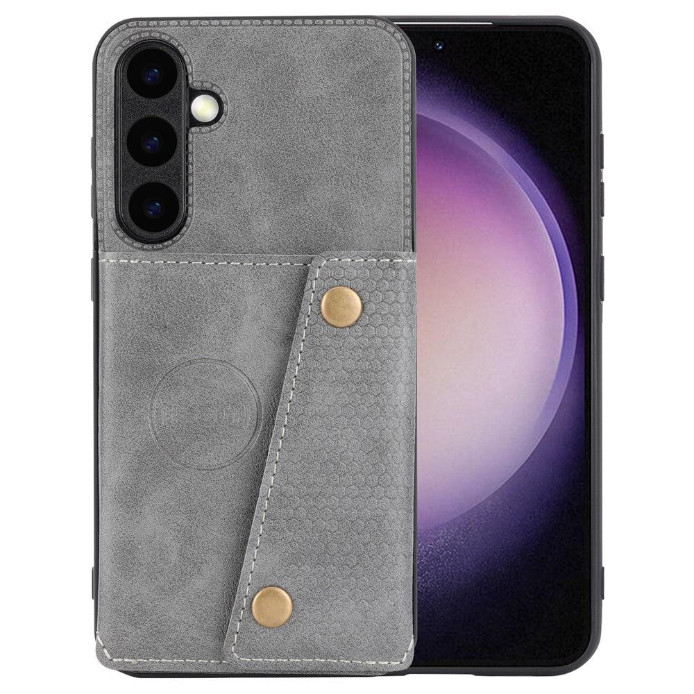 For Samsung Galaxy S25+ Case Card Slots Kickstand Leather + TPU Phone Cover