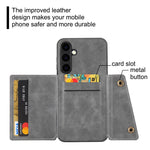 For Samsung Galaxy S25+ Case Card Slots Kickstand Leather + TPU Phone Cover