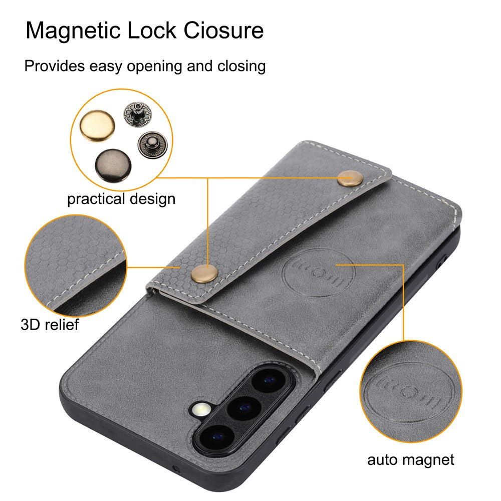 Til Samsung Galaxy S25+ Cover Kortlommer Stander Læder + TPU Telefoncover