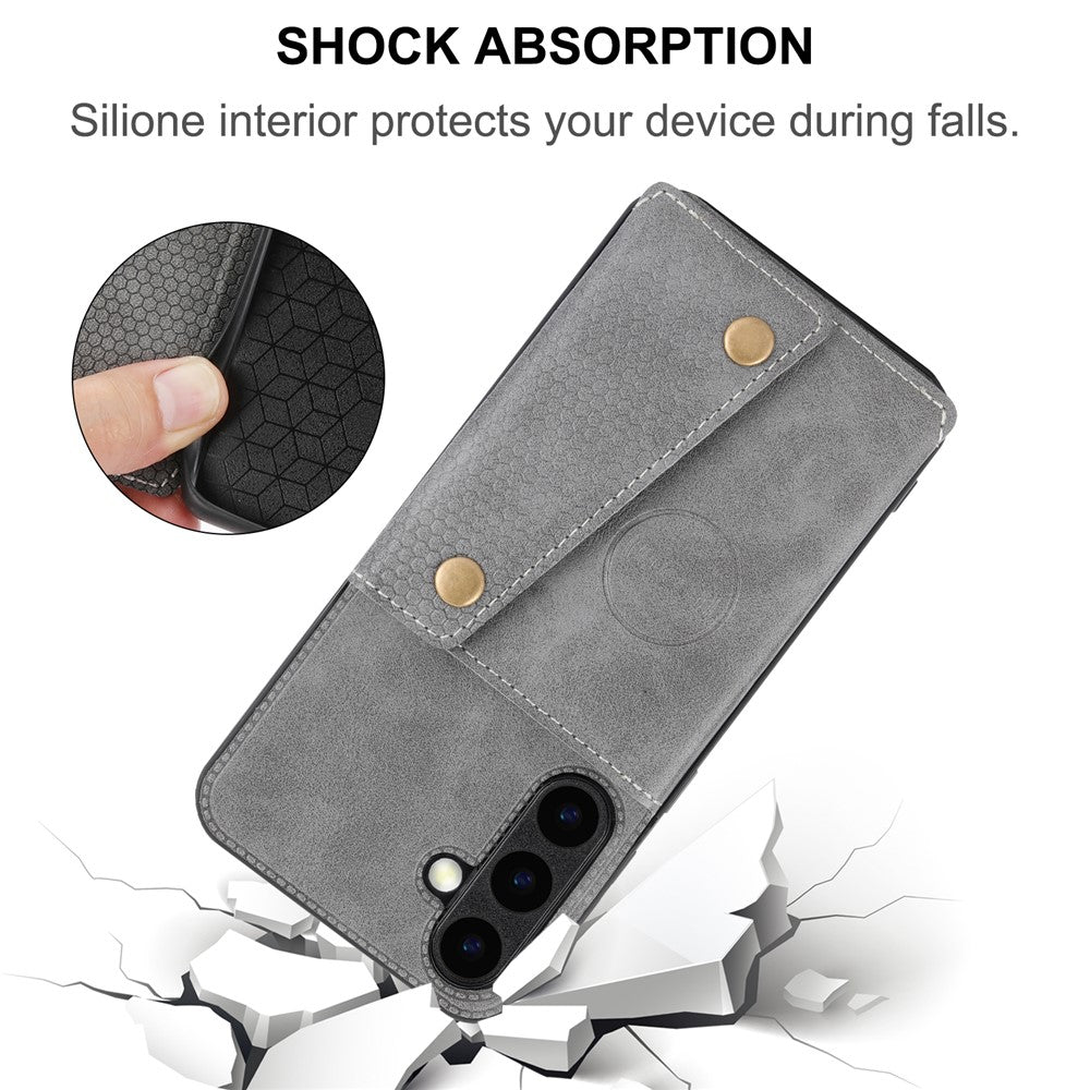 Til Samsung Galaxy S25+ Cover Kortlommer Stander Læder + TPU Telefoncover