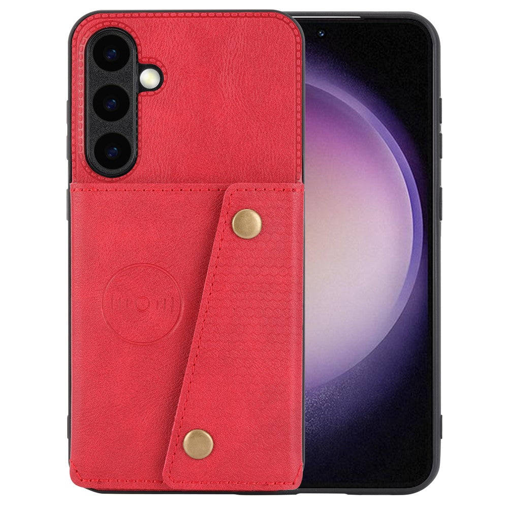 For Samsung Galaxy S25+ Case Card Slots Kickstand Leather + TPU Phone Cover