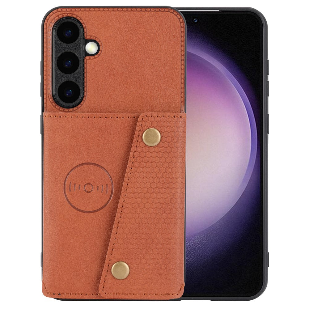 Til Samsung Galaxy S25+ Cover Kortlommer Stander Læder + TPU Telefoncover