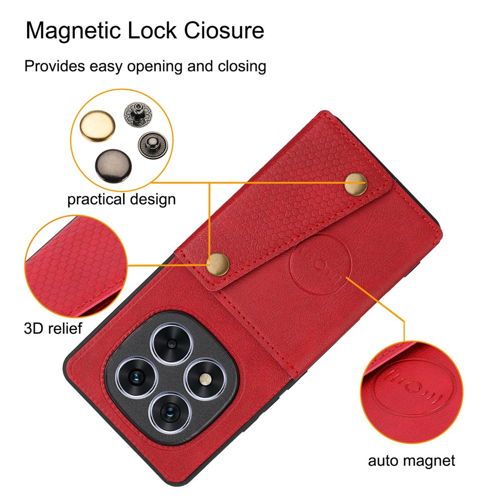 For Xiaomi Redmi Note 14 Pro 5G / Poco X7 5G Case Card Slots Kickstand Leather + TPU Phone Cover
