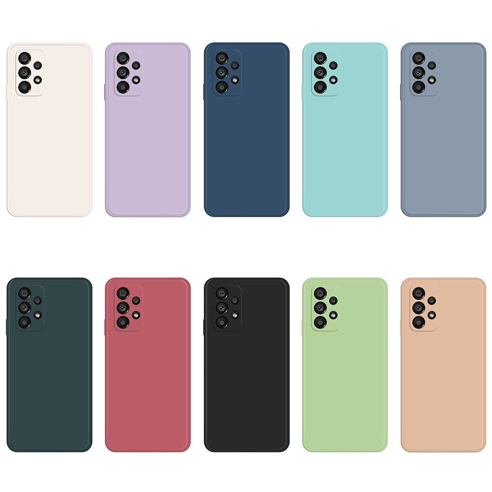 Telefoncover med lige kant til Samsung Galaxy A53 5G, gummibelagt TPU+mikrofiberfor telefoncover