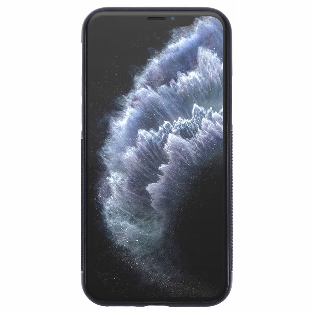 Til iPhone 11 Pro Max Magnetisk Cover Forged Texture Aramidfiber+TPU Anti-Skrid Telefoncover