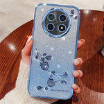 KADEM For Honor X60 Pro 5G / X9c 5G / Magic7 Lite 5G Case Flower Pattern TPU Gradient Phone Cover with Lanyards