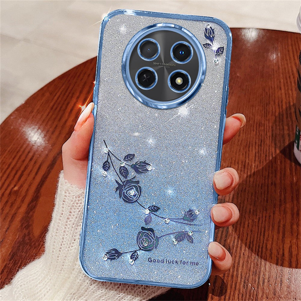 KADEM For Honor X60 Pro 5G / X9c 5G / Magic7 Lite 5G Case Flower Pattern TPU Gradient Phone Cover with Lanyards