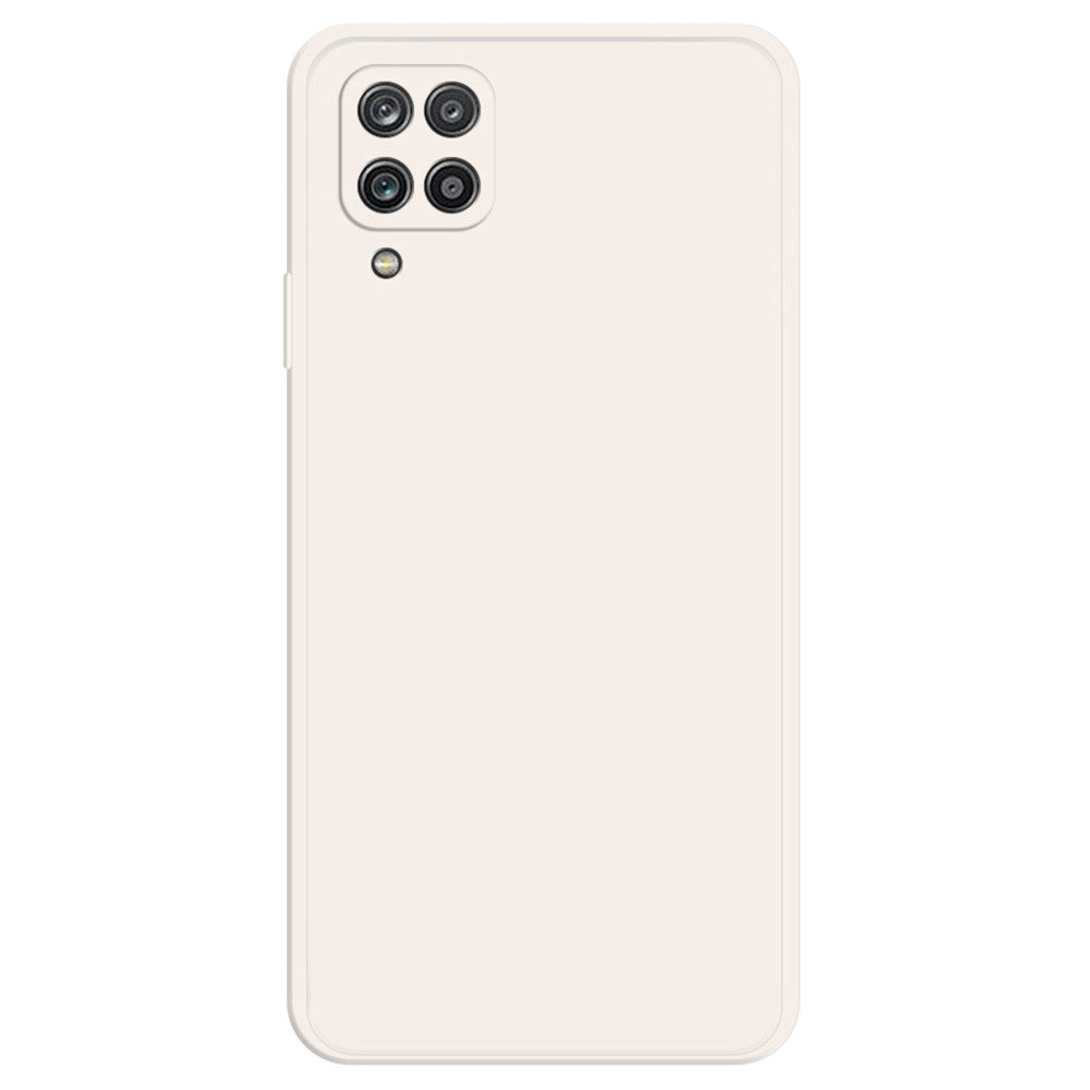 Mobilmobilskal för Samsung Galaxy A12, rakt gummierat TPU-mobilskal med mikrofiberfoder