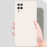 Mobilmobilskal för Samsung Galaxy A12, rakt gummierat TPU-mobilskal med mikrofiberfoder