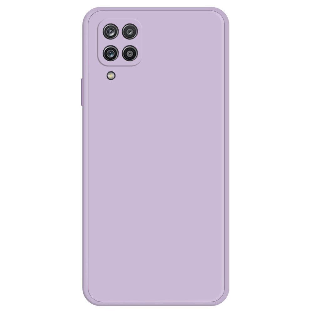 Mobilmobilskal för Samsung Galaxy A12, rakt gummierat TPU-mobilskal med mikrofiberfoder